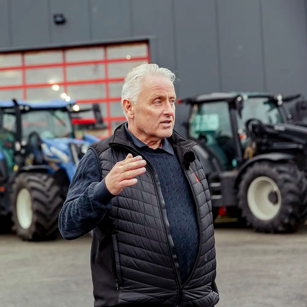 Bilde av daglig leder Ole Hveem under åpningen av det nye bruktsenteret på Kleppe.