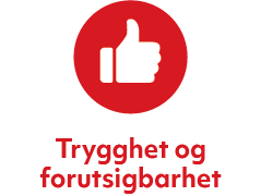 Et sirkulært ikon som symboliserer en tommel opp